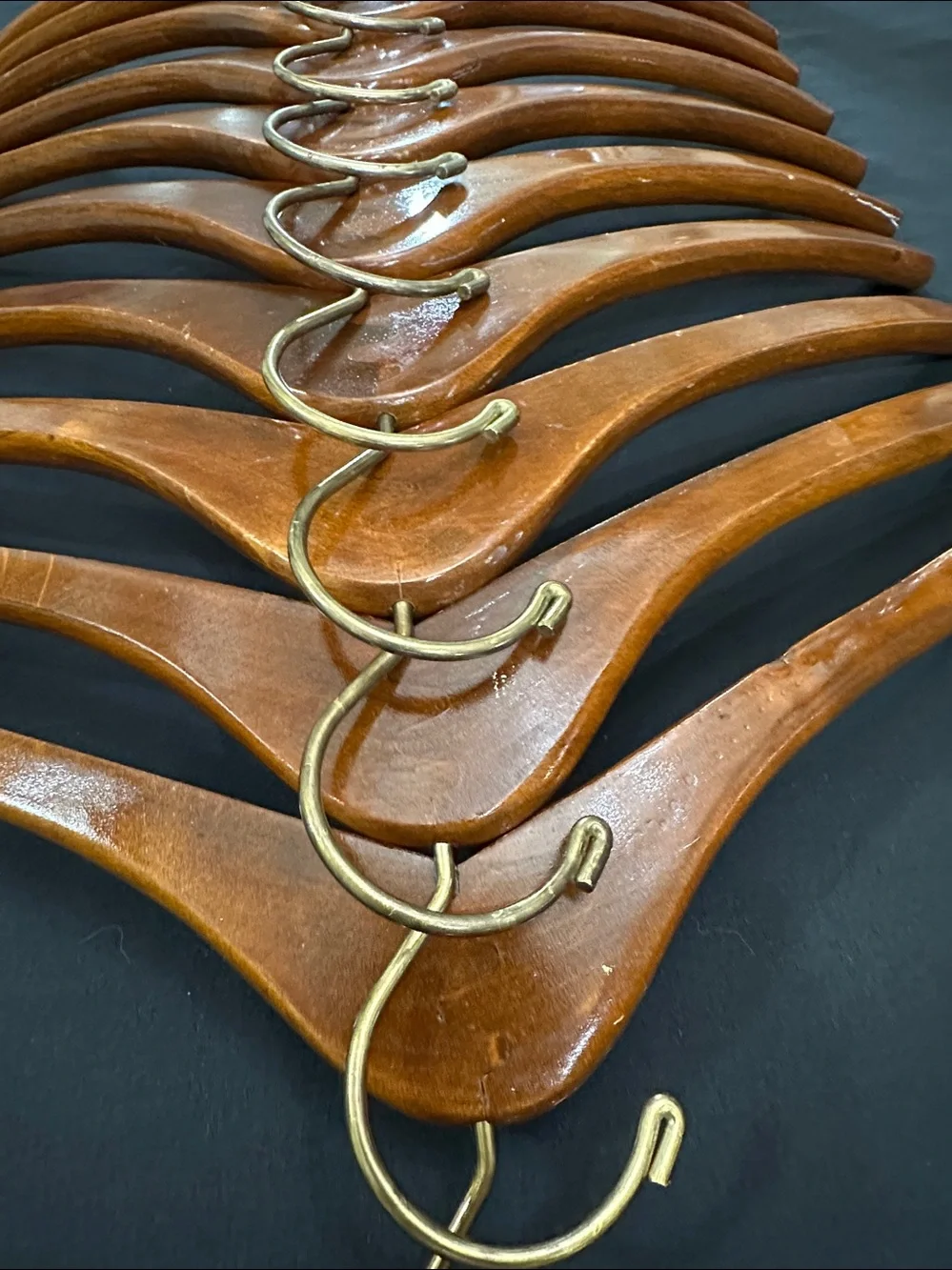 Polo Ralph Lauren With Pony Solid Wood Vintage Hangers - Lot of 10